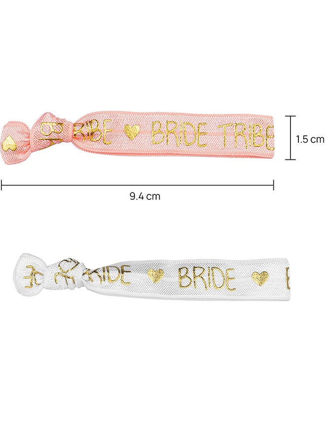11pcs Bride Tribe Hair Ties Bridesmaids Hen Party Wrist Bands for Bachelorette Wedding Bridal Shower Bride to Be Party Favors - Image 3