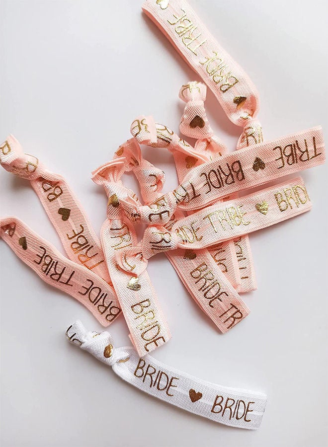 11pcs Bride Tribe Hair Ties Bridesmaids Hen Party Wrist Bands for Bachelorette Wedding Bridal Shower Bride to Be Party Favors - Image 4