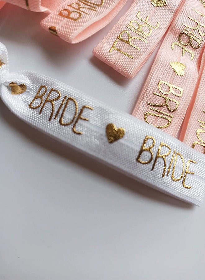 11pcs Bride Tribe Hair Ties Bridesmaids Hen Party Wrist Bands for Bachelorette Wedding Bridal Shower Bride to Be Party Favors - Image 5