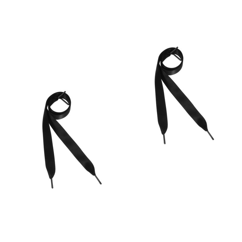 2pcs Pair of 0.7M Silk Ribbon Fashion Shoe Laces Flat Shoestring for DIY Shoes Decoration (Black) - Image 5