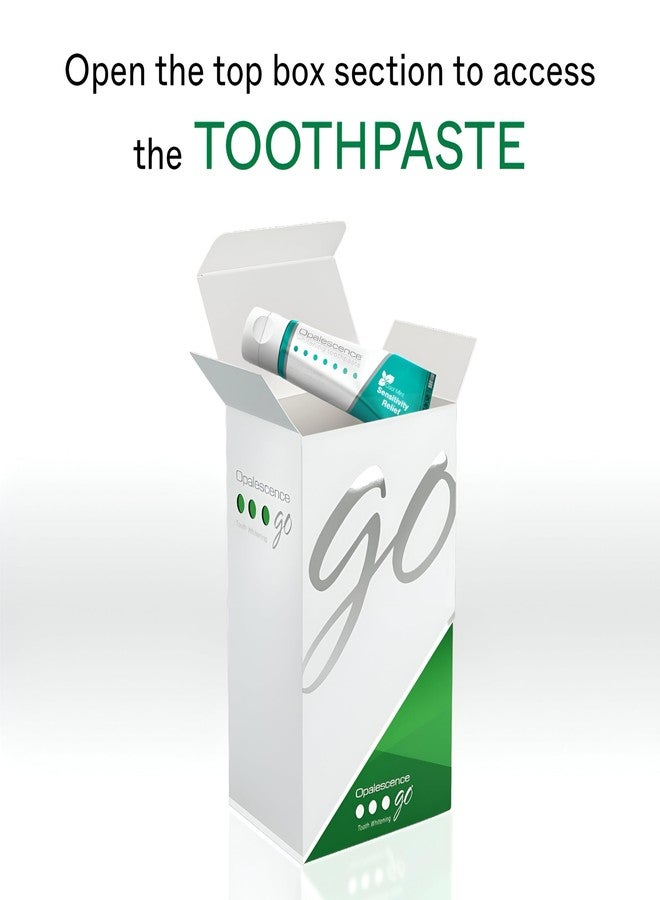 Opalescence حزمة تبييض أوباليسنس GO 15 - (7 علاجات) صواني تبييض مملوءة مسبقًا بمادة بيروكسيد الهيدروجين ومعجون أسنان تبييض حساس للسفر 1 أونصة - نكهة النعناع - 6288-1T - Image 5