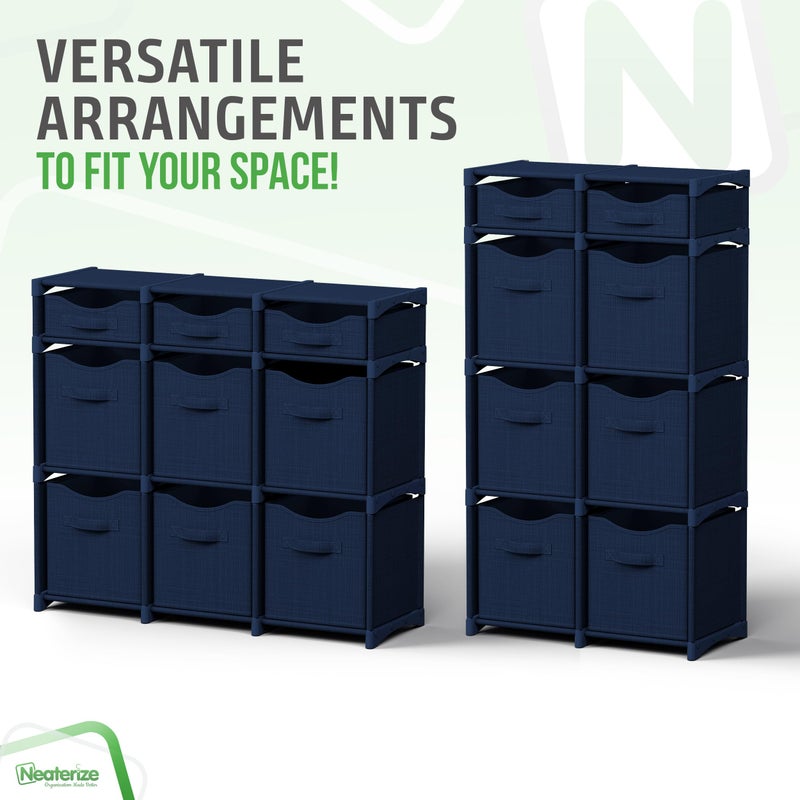 NEATERIZE Cube Storage Organizer with Storage Bins Included - The Perfect Closet Organizers and Storage Solution. Includes 9 Storage Cubes, Great For Toy Storage, Closet Storage, Clothes Storage (Navy) - Image 5