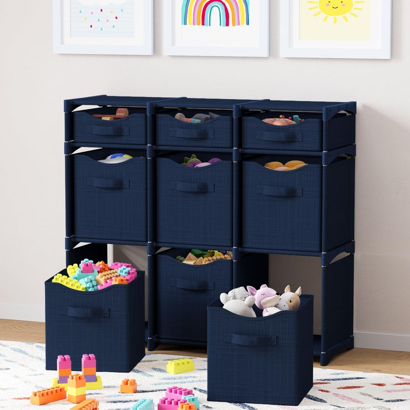 NEATERIZE Cube Storage Organizer with Storage Bins Included - The Perfect Closet Organizers and Storage Solution. Includes 9 Storage Cubes, Great For Toy Storage, Closet Storage, Clothes Storage (Navy) - Image 3