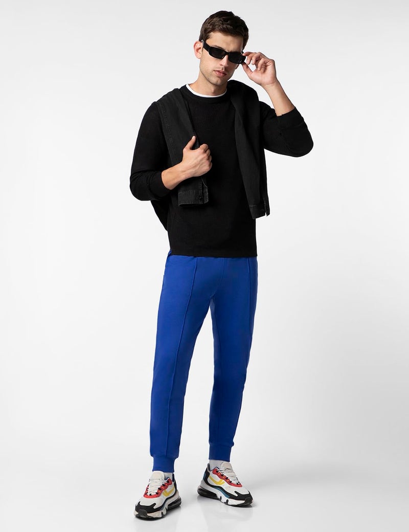 FYLTR Men's Casual Joggers with Pintuck Design - Elasticated Waist with Drawstring | Welt Back Pocket | Solid Color - Image 5