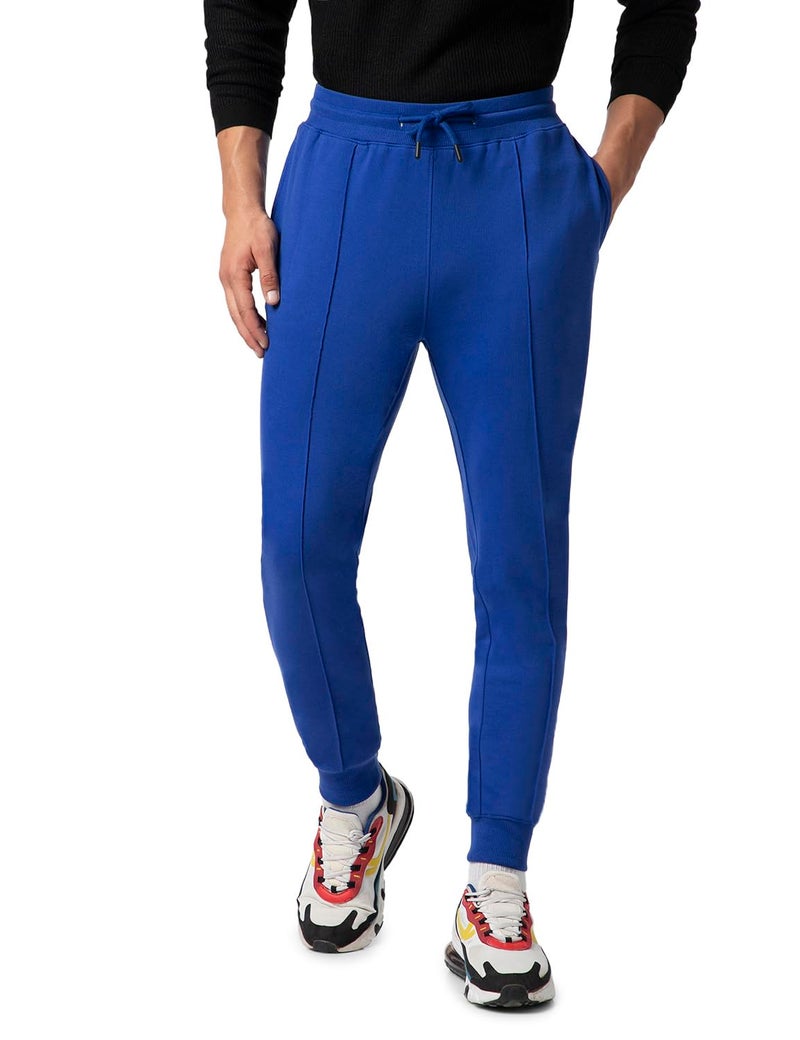 FYLTR Men's Casual Joggers with Pintuck Design - Elasticated Waist with Drawstring | Welt Back Pocket | Solid Color - Image 1