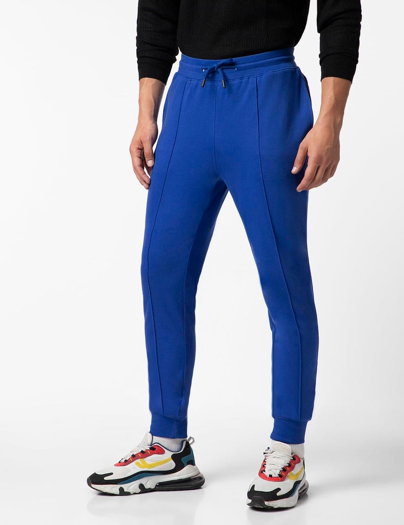 FYLTR Men's Casual Joggers with Pintuck Design - Elasticated Waist with Drawstring | Welt Back Pocket | Solid Color - Image 3