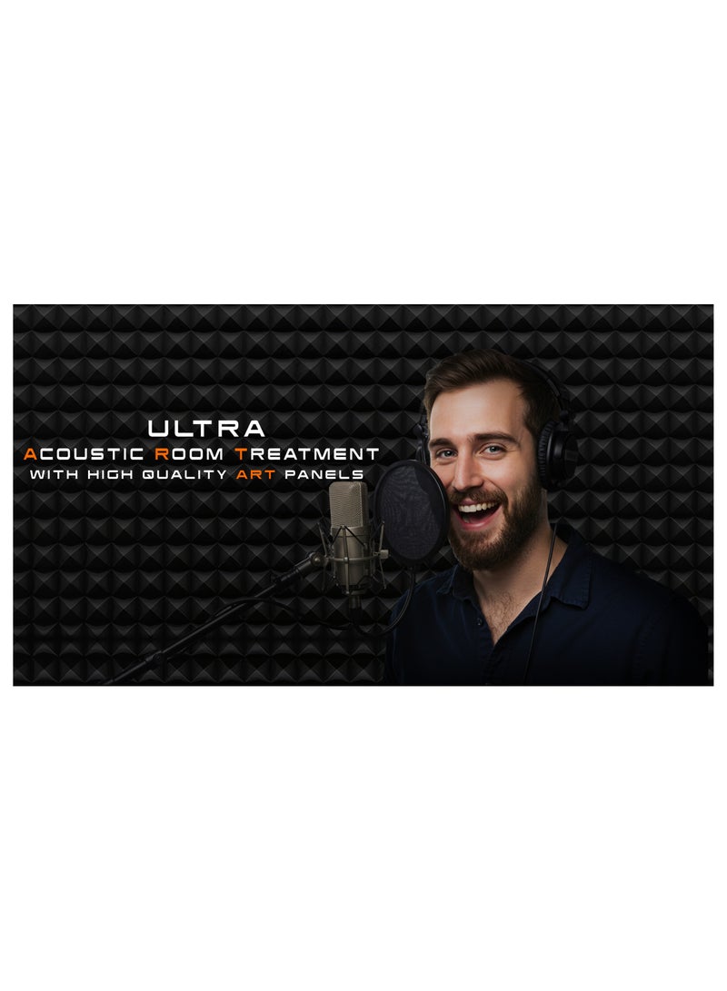 Acoustic Motion acoustic Foam Panels-Sound Proof PYRAMIDS design Panel With Self-Adhesive Set Of 12 5X30X30Cm Dark Grey Stylish Acoustic Panels Basic For studio,recording,home,office,Acoustic Room Treatment - Image 4