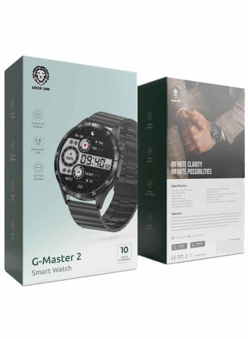 GREEN LION G-Master 2 Smart Watch, Wireless Charging, Multiple NFC, Always on Display, Vibration Support, Up to 2.5 Hours Working Time, Bluetooth 5.0 - Black - Image 2