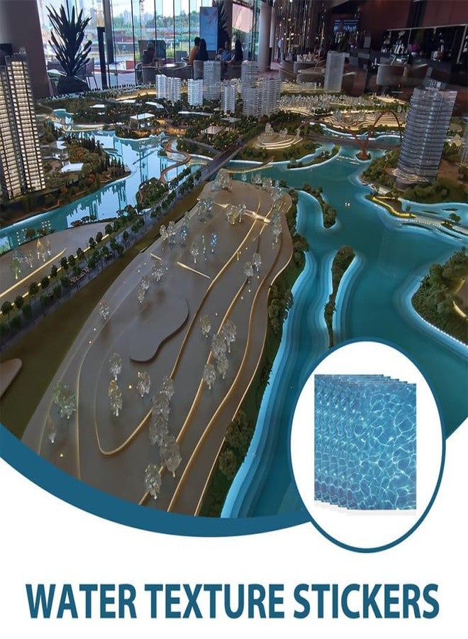 ARTIBETTER 6 Sheets Self-Adhesive Water Ripple Decal Stickers 11.61 X 8.26 Inches for DIY Dollhouse Floorboards Miniature Lakes Fairy Garden Model House Decor - Image 4