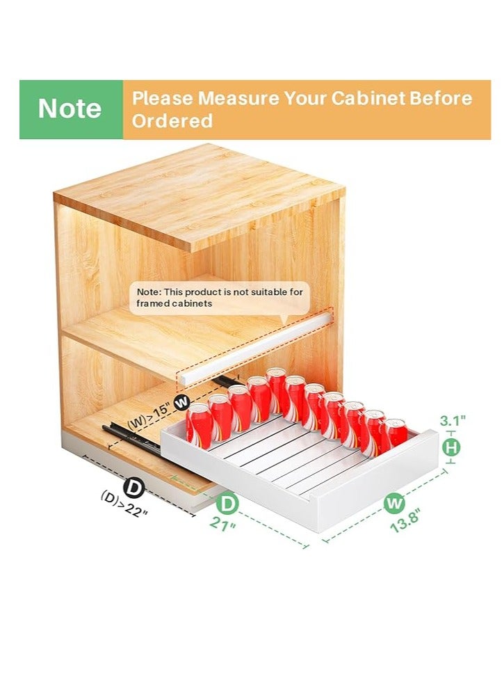 Arabest Pull out Cabinet Organizer, 21"Deep,Slide out Drawers for Kitchen Cabinets, Pull-Out Home Organizers with Adhesive Nano Film Fixed, Sliding Cabinet Shelf for Bathroom, Pantry,Under Sink Storage, White  - Image 2