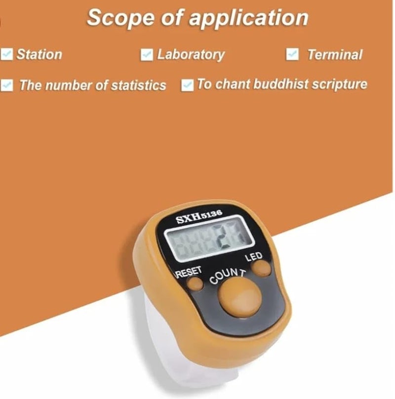 श्रीJee Marketing Number Clicker Tally 5-Digit Counter Finger Ring Electronic Light Digital Counting Plastic Machine for Cricket Umpire and Various Counting Purpose (10, Multicolour) - Image 3