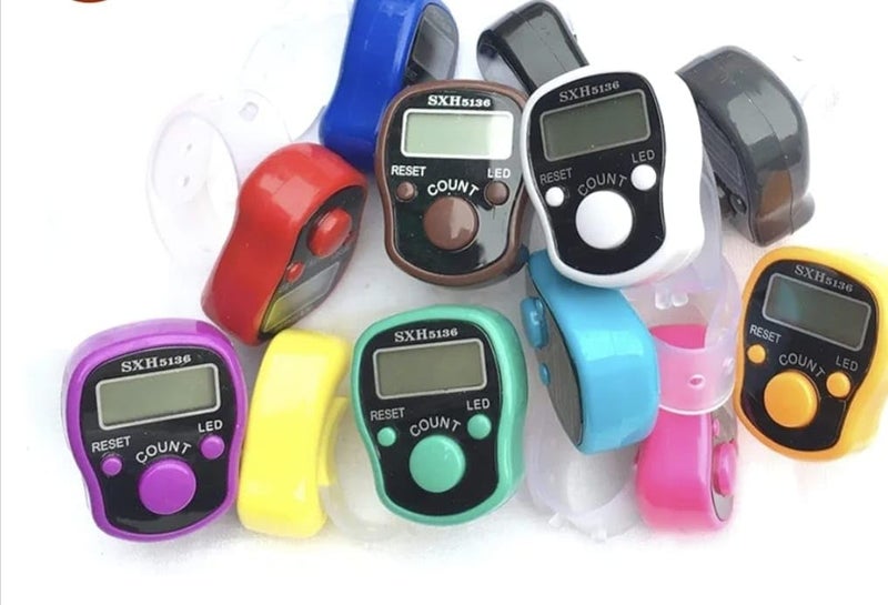 श्रीJee Marketing Number Clicker Tally 5-Digit Counter Finger Ring Electronic Light Digital Counting Plastic Machine for Cricket Umpire and Various Counting Purpose (10, Multicolour) - Image 1