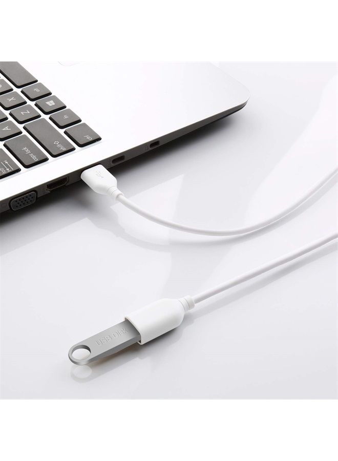 Fasgear كابل تمديد USB 2.0 من فيسجير: 10 أقدام كابل تمديد USB 2.0 نوع A ذكر إلى أنثى مع موصل مطلي بالذهب لنقل البيانات لمحرك USB/قرص صلب/فأرة/طابعة (أبيض) - Image 4