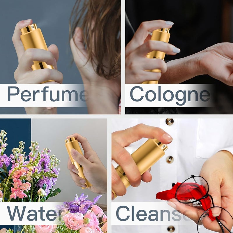 owlyee Perfume Travel Refillable Atomizer Bottle: Cologne Spray Mini for Refill - Empty Fragrance Sprayer for Men, Pink, Gold, 20 ml (2 Count) - Image 4