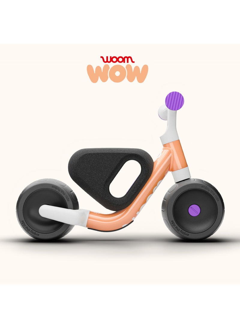 Woom WOW Self-Balancing, Balance Bike, Bicycle for Toddlers, Self-Centering Steering & Easy-Carry, 9–36 months (28–40 in), Pop Peach - Image 1