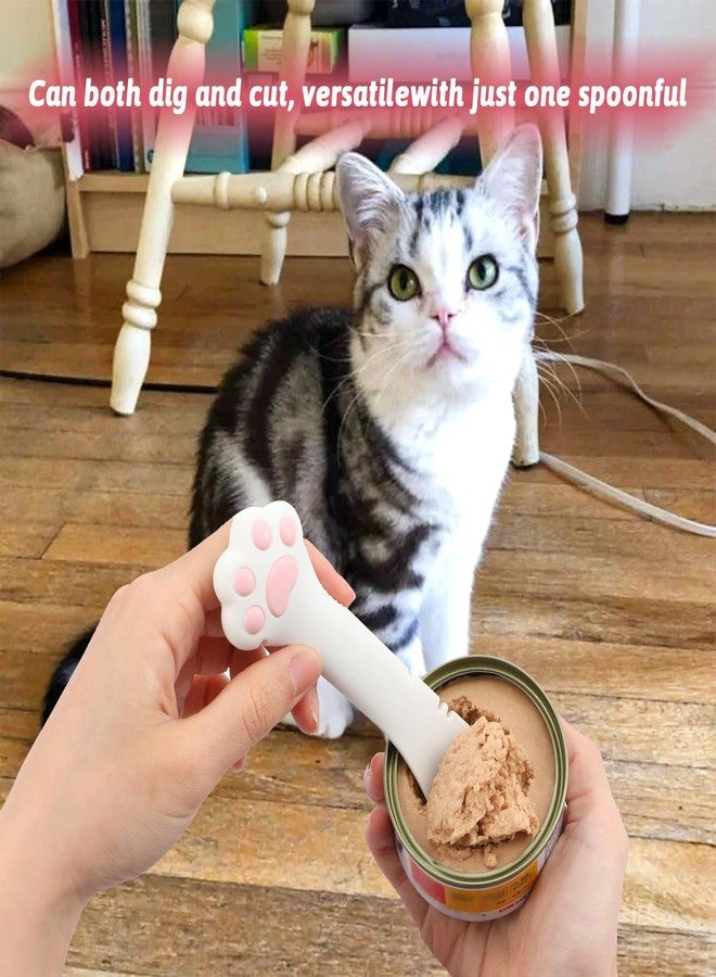 مولين ملعقة طعام للقطط والكلاب من مولين، عبوة من قطعتين، ملعقة طعام سيليكون للقطط للطعام الرطب، ملعقة طعام للقطط مع فتاحة علب، ملاعق للقطط للطعام الرطب، ملعقة قابلة لإعادة الاستخدام للطعام المعلب للقطط والكلاب (أبيض، رمادي) - Image 4