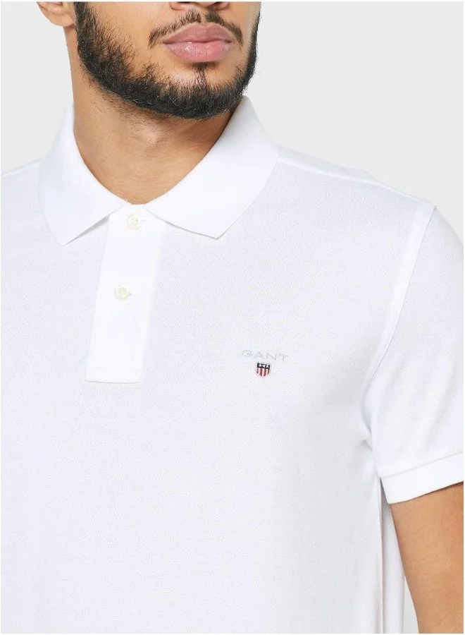 GANT  Chest Logo Slim Fit Polo for Men | Best Price UAE