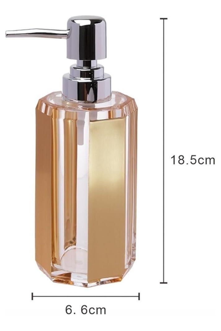 Bathroom Accessories Set,4 Piece Acrylic Bathroom Accessory Set,Lotion Dispenser,Soap Dish,Toothbrush Holder,Tumbler,Countertop Vanity Organizer,Bathroom Decor Set(Brushed Gold) - Image 5