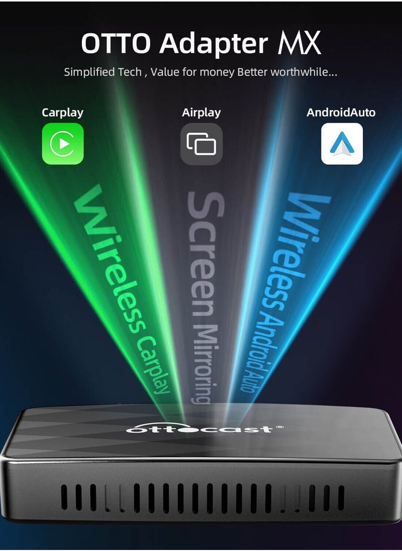 Ottocast - OTTOCAST MX Wireless CarPlay & Android Auto Adapter With AirPlay - 2024's Newest Masterpiece, Plug & Play, OTA-Upgrade, Quick Change Mode - Image 1