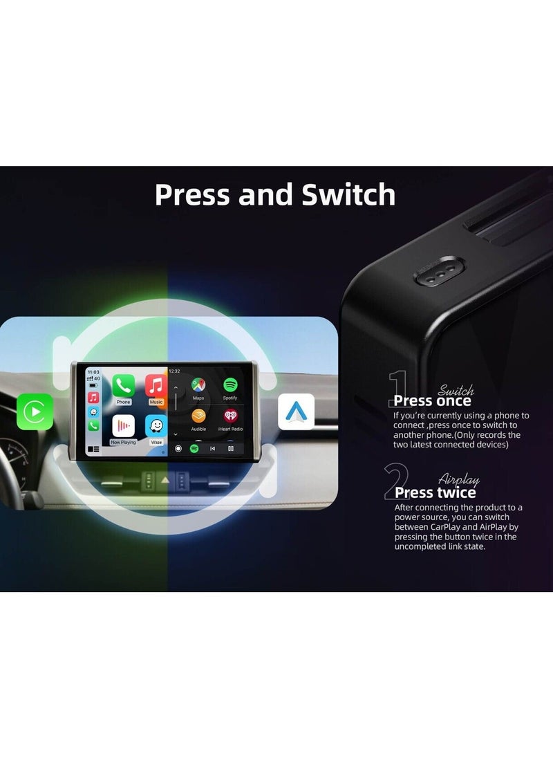Ottocast - OTTOCAST MX Wireless CarPlay & Android Auto Adapter With AirPlay - 2024's Newest Masterpiece, Plug & Play, OTA-Upgrade, Quick Change Mode - Image 1
