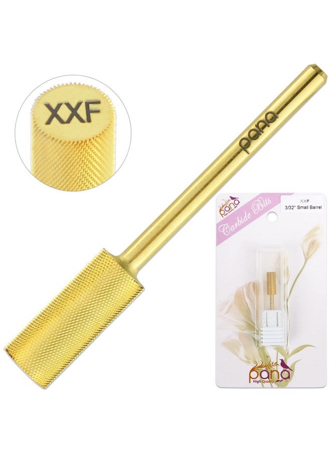 Pana Flat Top Small Barrel 3/32 Shank Size (Gold 2X Fine Grit) Fast Remove Acrylic Or Hard Gel Nail Drill Bit For Manicure Pedicure Salon Professional Or Beginner - Image 3