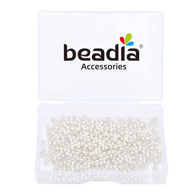 Beadia Silver Plated Round Spacer Beads 2Mm 600Pcs For Jewelry Making Findings Non Tarnish - Image 5