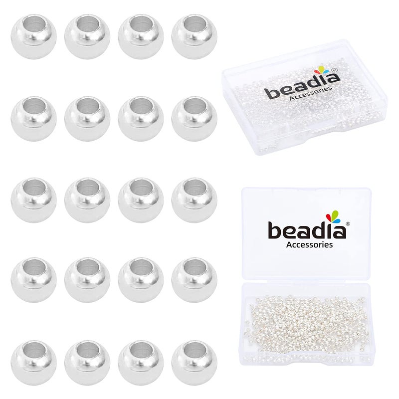 Beadia Silver Plated Round Spacer Beads 2Mm 600Pcs For Jewelry Making Findings Non Tarnish - Image 1