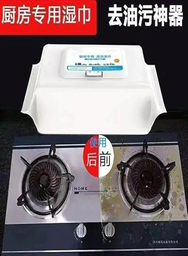 TONSYL [Pack Of 1]Kitchen Wipes 80Pcs Disposable Kitchen Wet Tissue Cleaning Degreasing Tisu Heavy Oil Household Cleaning Cloth Oil Removal Wiping Wipe's for Range Hood Table, Kitchen, Car, Office - Image 5