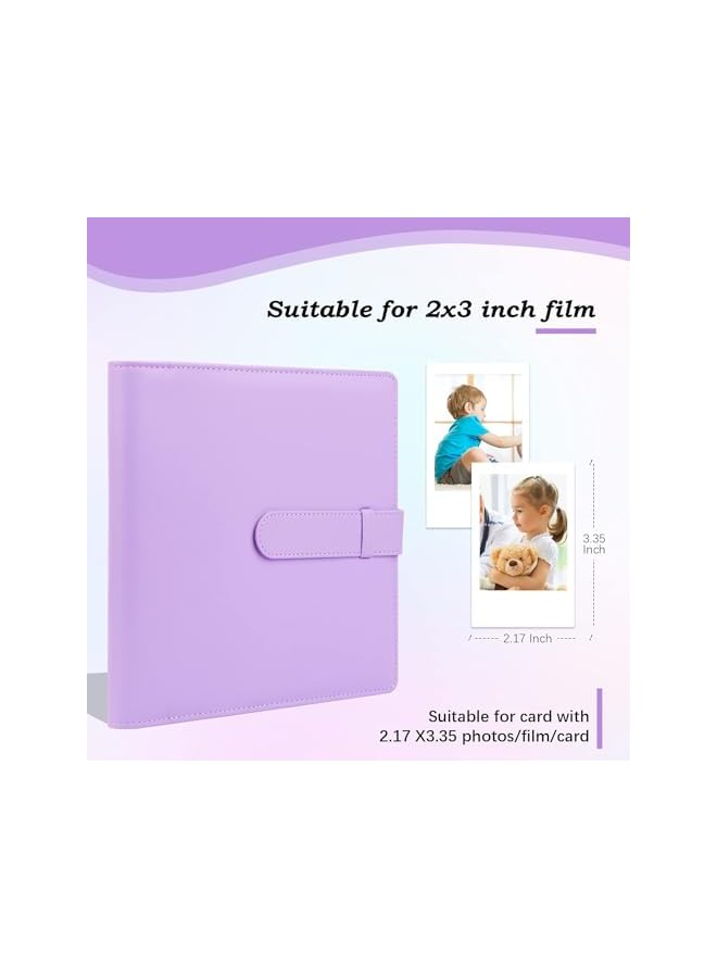 The Bros 256 Pockets Photo Album for Fujifilm Instax Mini 99 12 11 90 70 9 8+ 8 LiPlay Instant Camera, Polaroid Snap SnapTouch PIC-300 Z2300, Kodak Smile Printomatic Instant Print Camera (Purple) - Image 2
