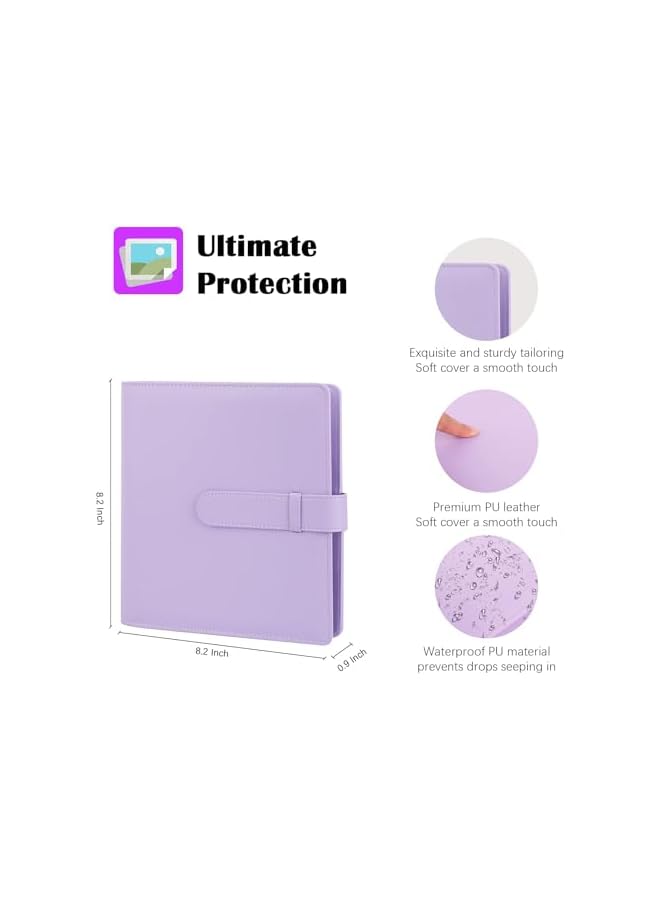 The Bros 256 Pockets Photo Album for Fujifilm Instax Mini 99 12 11 90 70 9 8+ 8 LiPlay Instant Camera, Polaroid Snap SnapTouch PIC-300 Z2300, Kodak Smile Printomatic Instant Print Camera (Purple) - Image 3