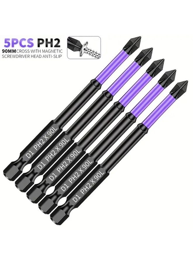15pcs 90mm Anti Slip Tip Strong Magnetic D1 High Hardness Electric Screwdriver Bits - Image 2