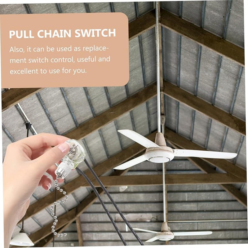 VILLCASE 2 قطعة سلسلة سحب مروحة سقف بديلة مفتاح متين سهل التركيب - Image 5