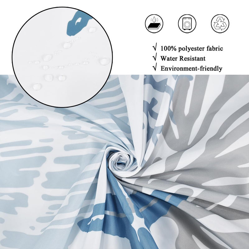 Caheansi Nautical Coastal Shower Curtain, Blue Ocean Beach Seashell Starfish Themed Bathroom Curtain Waterproof Fabric Machine Washable with Hooks, 72" Wx72 L - Image 4