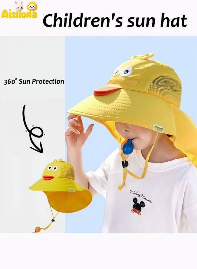 آيسيورا قبعات واقية من الشمس للأطفال قبعات واقية من الشمس للأطفال قبعات واقية من الأشعة فوق البنفسجية قبعات دلو للأطفال قبعة شمس صيفية خفيفة نمط كرتوني للجنسين - Image 1