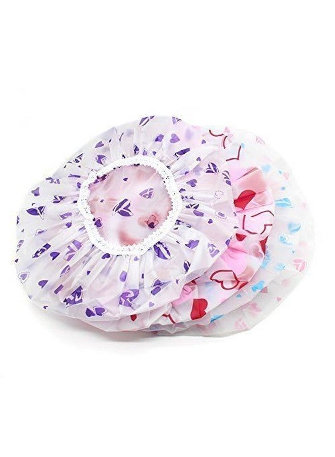 Foniros Stylish and Durable Women's Shower Caps, Keep Your Hair Dry and Protected (Multicolor Pack of 3) - Image 1