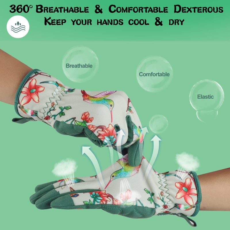 SLARMOR Leather-Gardening-Gloves for Women - Thorn-Proof Work-Gloves with Touch Screen for Weeding, Digging, Planting, Pruning Yard Glovesï¼ŒWell-Designed Gardening Gifts for Women Gardeners-Small - Image 3