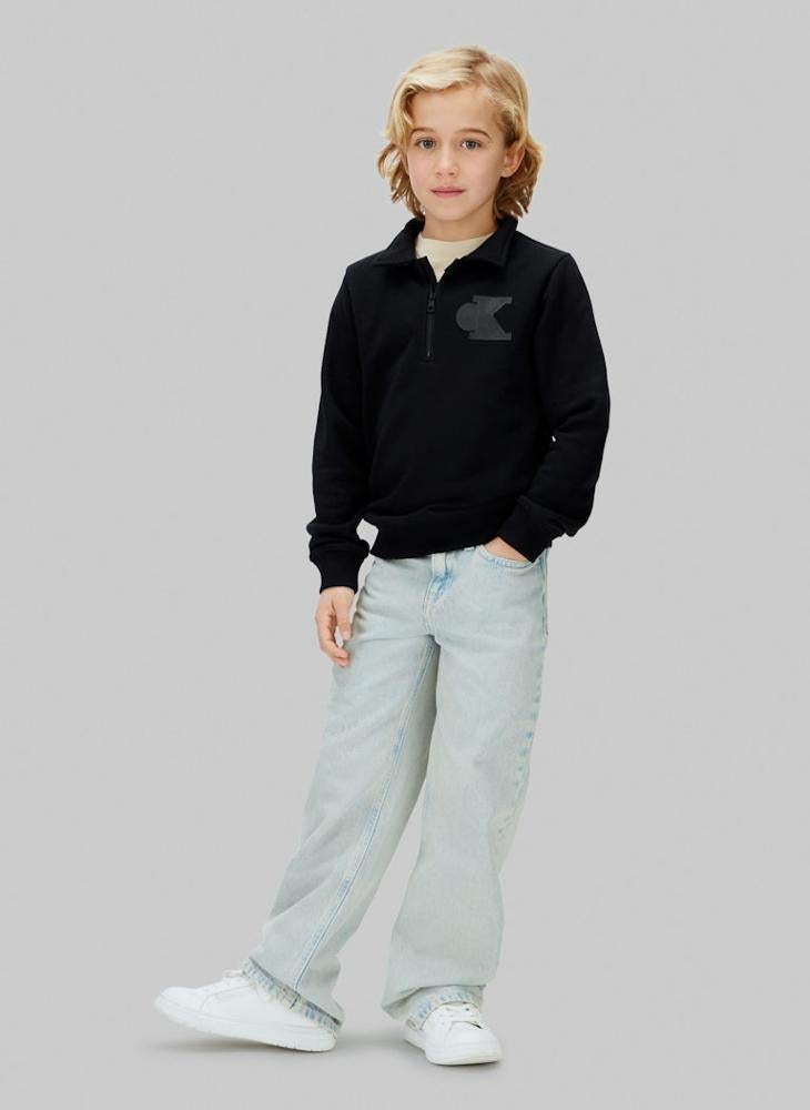 Calvin Klein Jeans Mesh Logo Quarter-Zip Sweatshirt - Image 3