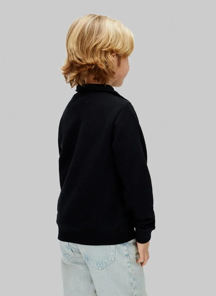 Calvin Klein Jeans Youth Mesh Logo Regular 1/4 Zip Pullover