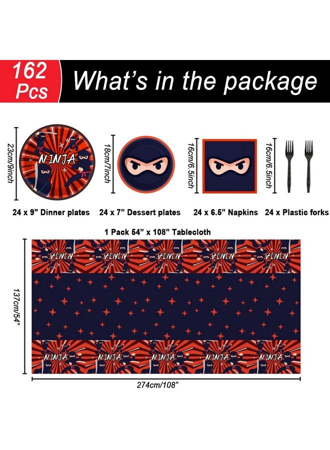 Tevxj مجموعة زينة عيد ميلاد نينجا 162 قطعة - مجموعة مستلزمات حفلة محارب نينجا تشمل أدوات المائدة من نينجا ماستر، مفرش طاولة، لافتات معلقة، دوامات فويل، قصاصات، بالونات لحفلات الكاراتيه للأطفال الأولاد. - Image 3