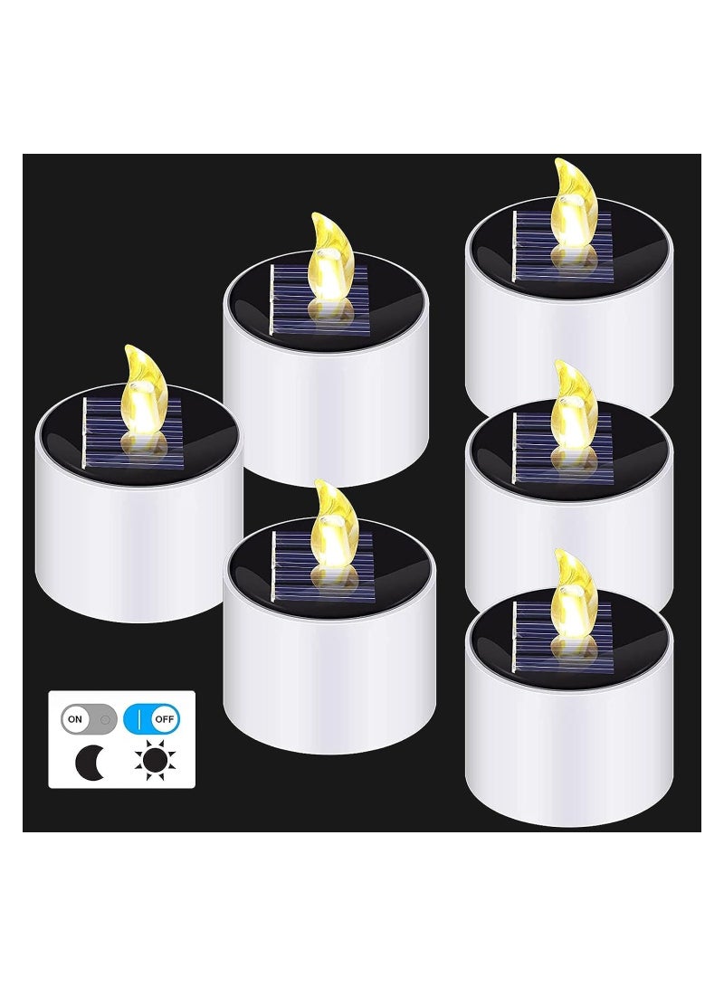 SYOSI Solar Tea Lights, 6 PCS Waterproof Solar Power Tealights Outdoor, Flameless Flickering LED Tealight Candle With Dusk to Dawn Light Sensor, Reusable Candle Lights for Party - Image 1