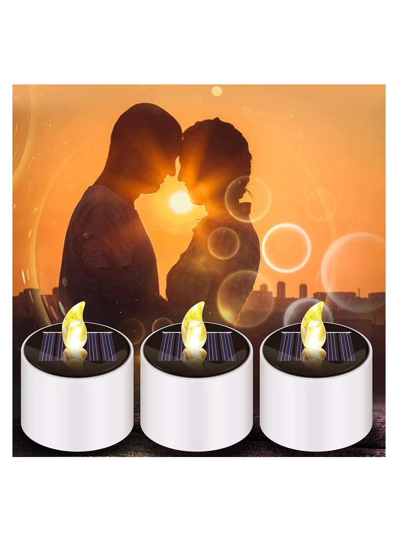 SYOSI Solar Tea Lights, 6 PCS Waterproof Solar Power Tealights Outdoor, Flameless Flickering LED Tealight Candle With Dusk to Dawn Light Sensor, Reusable Candle Lights for Party - Image 3