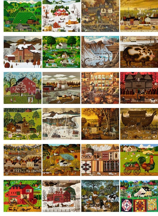 PIXILUV بطاقات بريدية عتيقة من PIXILUV (24 بطاقة، 4 × 6 بوصات لكل منها) - بطاقات بريدية عتيقة برسومات كرتونية زاهية لمزارع ومناظر طبيعية - بطاقات معايدة كلاسيكية - تشارلز ويسوكي - Image 2
