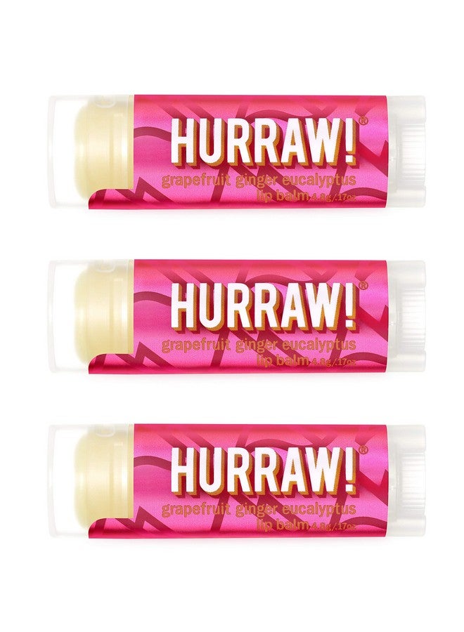Hurraw! Grapefruit Ginger Eucalyptus (Kapha) Lip Balm 3 Pack: Organic Certified Vegan Cruelty And Gluten Free. Nongmo 100% Natural Ingredients. Bee Shea Soy And Palm Free. Made In Usa - Image 1