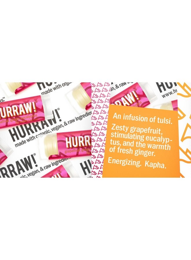 Hurraw! Grapefruit Ginger Eucalyptus (Kapha) Lip Balm 3 Pack: Organic Certified Vegan Cruelty And Gluten Free. Nongmo 100% Natural Ingredients. Bee Shea Soy And Palm Free. Made In Usa - Image 3