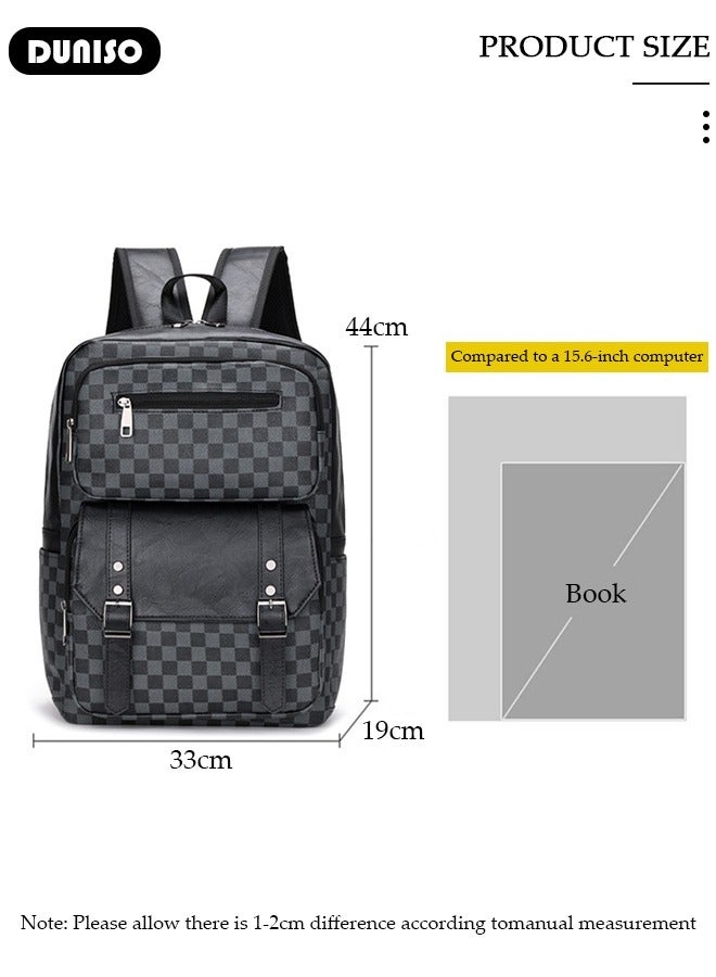 DUNISO Multi-Functional Travel Laptop Backpack, Men's Waterproof Laptop Backpack, Sleek Leather Business Backpack, 15.6 Inch Laptop Backpack for Men and Women, Anti Theft Computer Backpack - Image 2