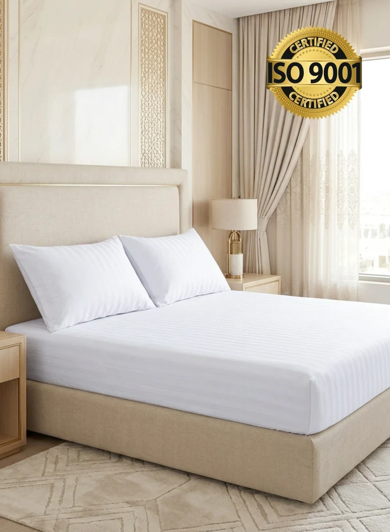 Master Home Textile King Microfiber Sheet Set, King Size 3 Pieces, Hotel Stripes design