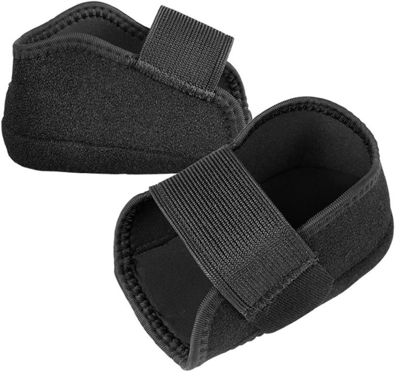 Protective Heel Cushion Pads Non-Slip Heel Sleeves with Hook and Loop Covers for Feet Care Black Size L 41-45 2 Pieces for Outdoor and Daily Shoe Comfort - Image 1