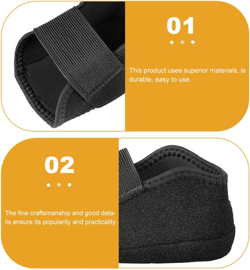 Protective Heel Cushion Pads Non-Slip Heel Sleeves with Hook and Loop Covers for Feet Care Black Size L 41-45 2 Pieces for Outdoor and Daily Shoe Comfort - Image 5
