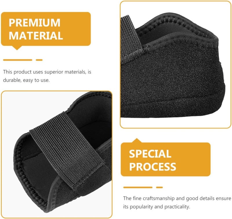 Protective Heel Cushion Pads Non-Slip Heel Sleeves with Hook and Loop Covers for Feet Care Black Size L 41-45 2 Pieces for Outdoor and Daily Shoe Comfort - Image 3