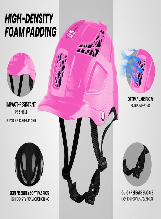 Jaspo Neo Kids Cycling Adjustable Multisport Helmet for Skateboarding & Skating Suitable for Kids, Boys and Girls Up to 14 Years- Made in India (Pink) - Image 2